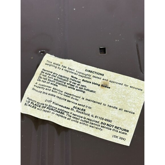 VTG Counselor Bathroom Scale 1960s Wicker Basket Weave Design MCM Retro 10"x9.5" - Picture 7 of 10